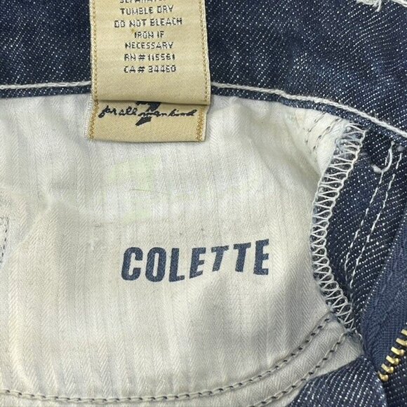 Shorts7 for All Mankind Colette Womens Capri Jeans Size 2S Blue Denim Made In US - Picture 4 of 9